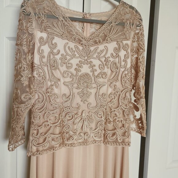 Evening Gown - Embroidered Lace Champagne Soulmates 1901 - New - Never Worn - Picture 3 of 5